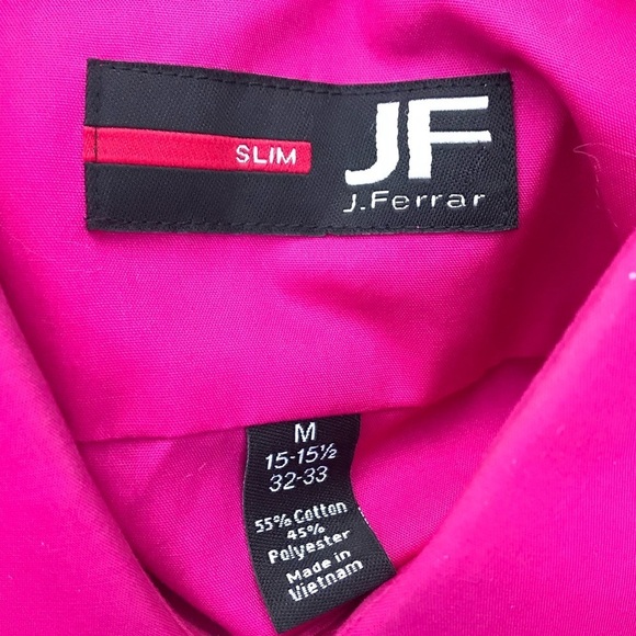 J.‎ Ferrar Slim Cut Dress Shirt Pink Medium - Picture 7 of 8